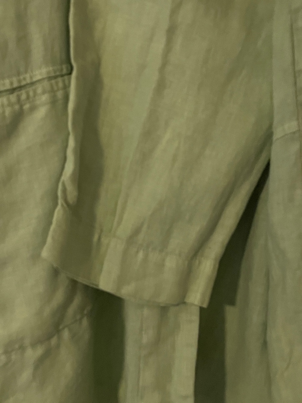 Cut Loose sage green 100% linen oversized shirt jacket patch pockets XL - Picture 2 of 10